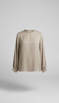 Stone Beige Silk Blend Blouse
