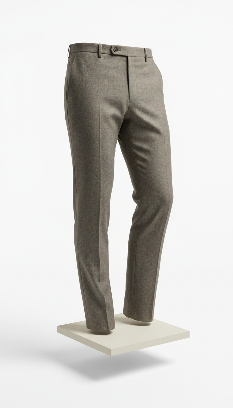 Tailored Wool Flat-Front Trousers