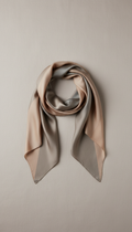 Silk scarf in oatmeal and fawn tones