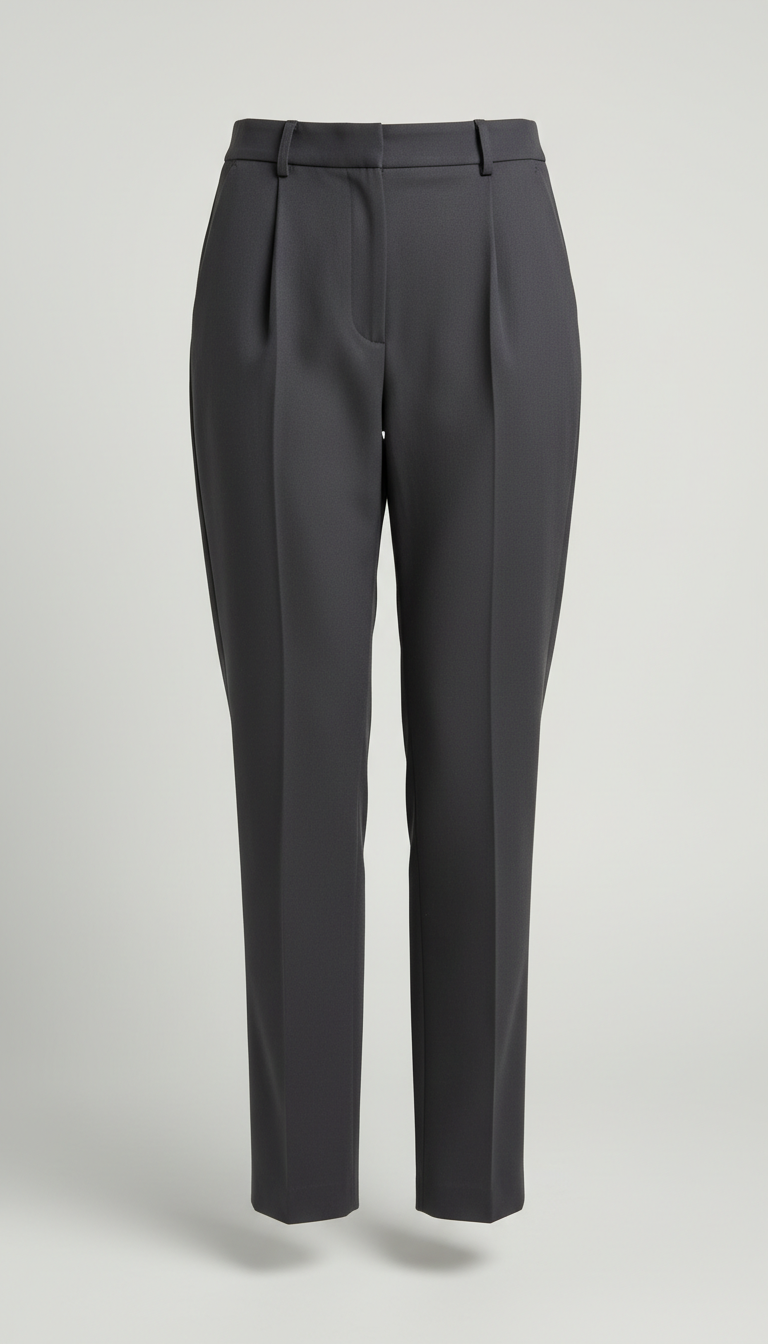 Charcoal High-Waisted Tailored Trousers