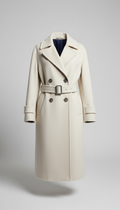 Ivory Wool Double-Breasted Coat